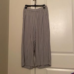 Striped wide leg pants